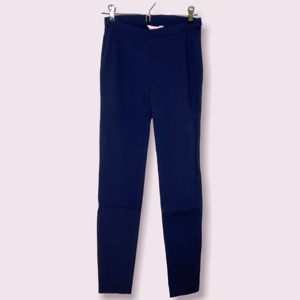 Lilly Pulitzer Alessia Stretch Dinner Pants Navy Women OO Preppy Classic Skinny - Picture 3 of 8